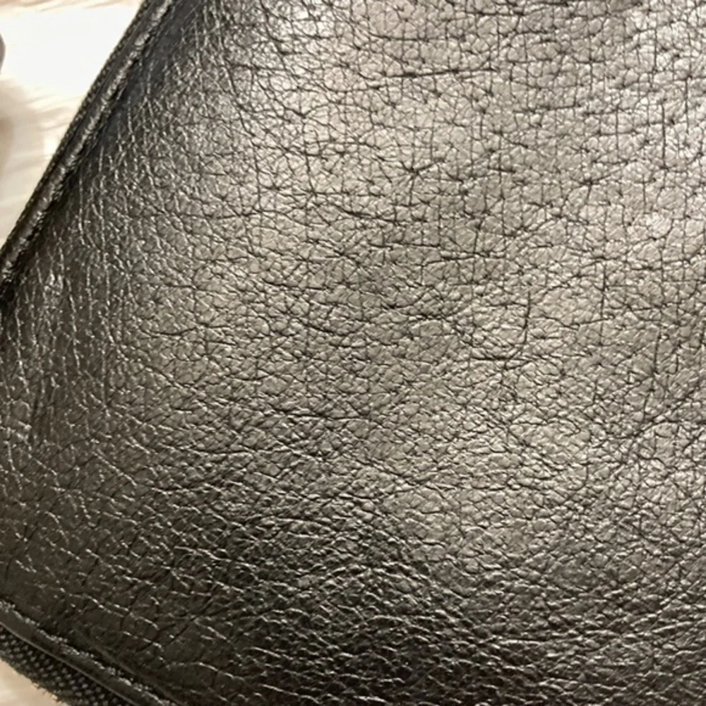 Tory Burch black leather logo clutch wallet